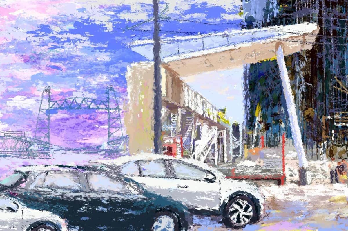 Kop van Zuid bij de Erasmusbrug, Instagram-post van Rinke Baaima
