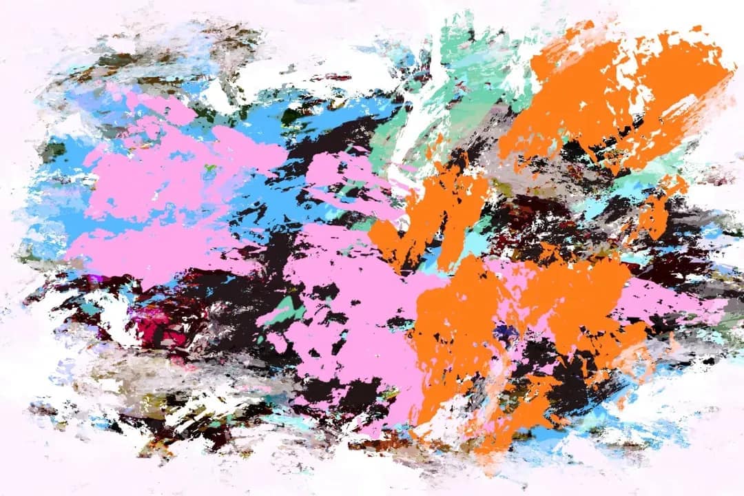 Abstract 4, digitaal geschilderd, print op canvas door Rinke Baaima