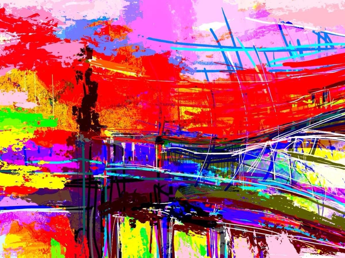 Abstract, december, digitaal geschilderd, print op canvas door Rinke Baaima