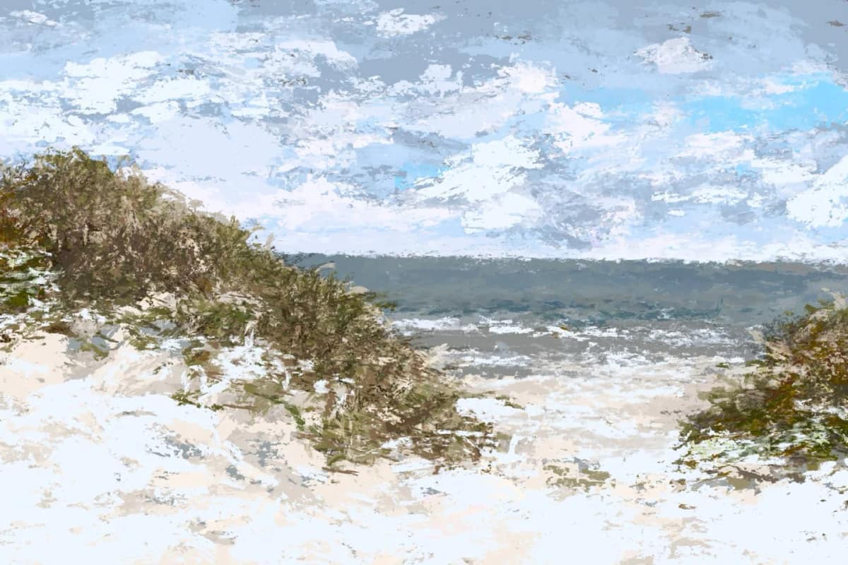 Ameland, Oerd, digitaal geschilderd, print op canvas door Rinke Baaima