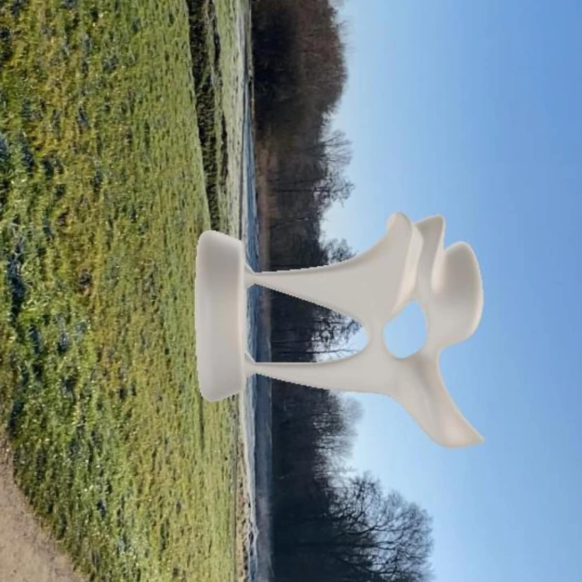 Virtuele sculptuur in Holy-Noord, augmented reality door Rinke Baaima