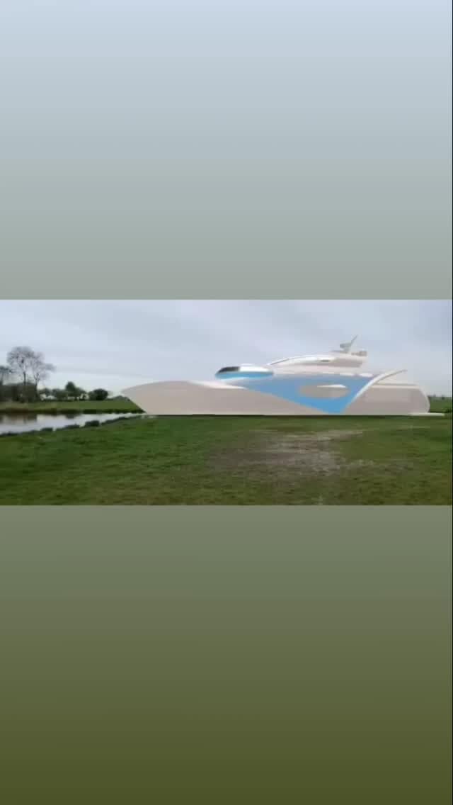 Megajacht in de polder, augmented reality door Rinke Baaima