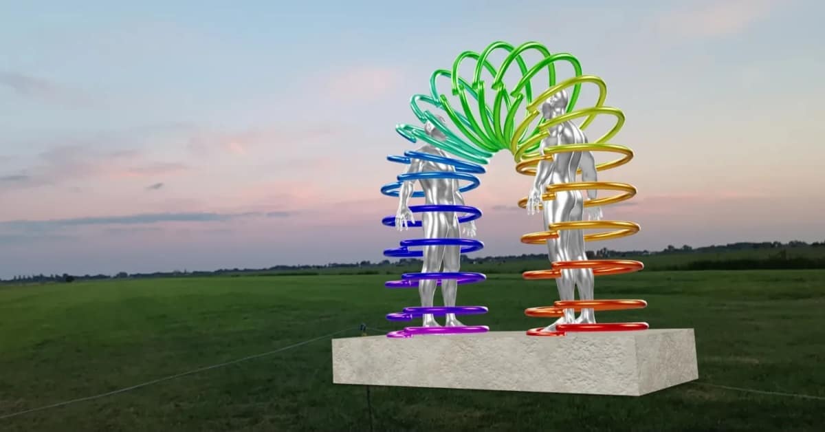 Regenboogbogen, camping Snelrewaard, augmented reality door Rinke Baaima