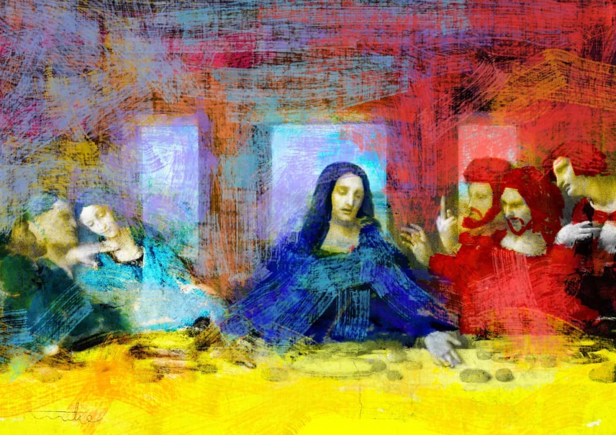 Het laatste avondmaal, mixed media door Rinke Baaima