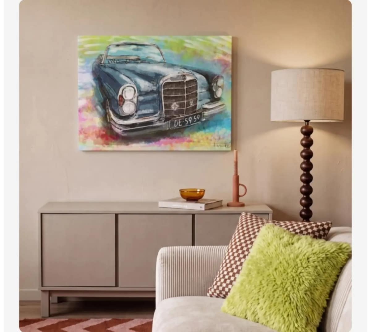 Klassieke Mercedes-Benz, digitaal geschilderd, print op canvas door Rinke Baaima