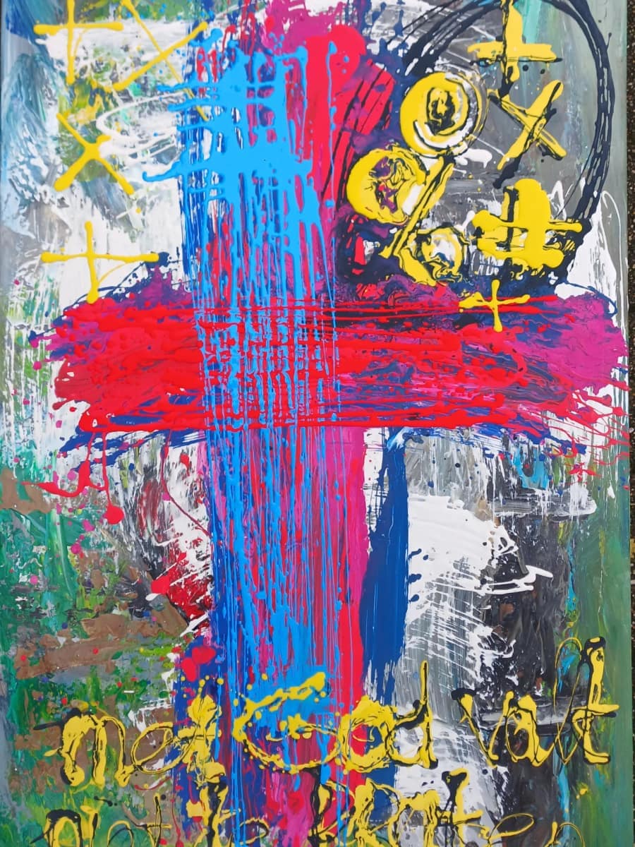 Met God valt niet te praten, mixed media door Rinke Baaima